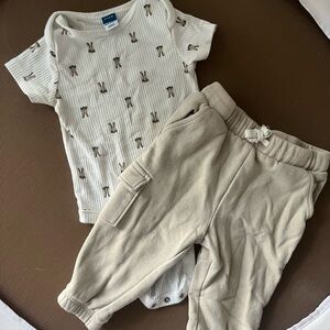 Old Navy Cream Baby Pants with Drawstring
